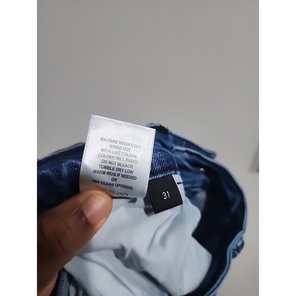 Flying Monkey Womens Jeans Skinny Low Rise Blue Denim Whiskering Stone Wash 31 - Picture 7 of 10